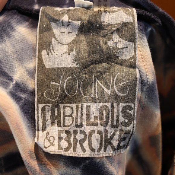 Young Fabulous & Broke Tie Dye Zip Sweater Medium - Picture 11 of 12